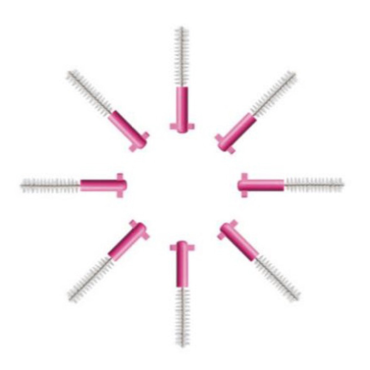 Curaprox CPS 08 Prime ragers roze in cirkelvorm gerangschikt