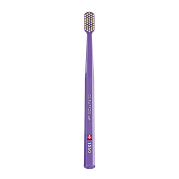Curaprox Tandenborstel CS 1560 soft paarse handgreep met gele haartjes