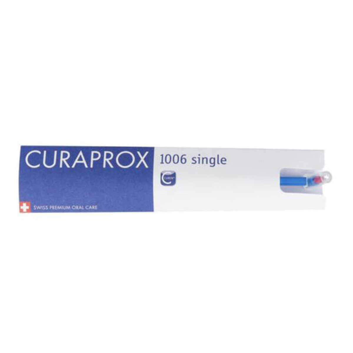 Curaprox Tandenborstel CS 1006 single verpakking met blauwe borstelkop zichtbaar