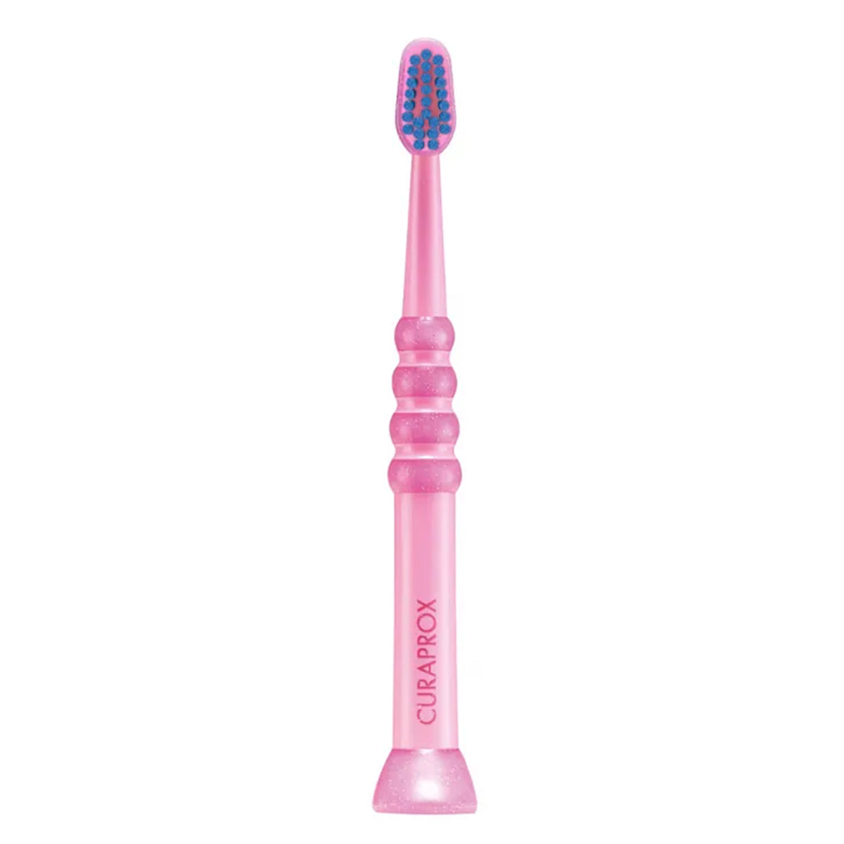 Curaprox Tandenborstel Baby in roze met blauwe zachte haartjes