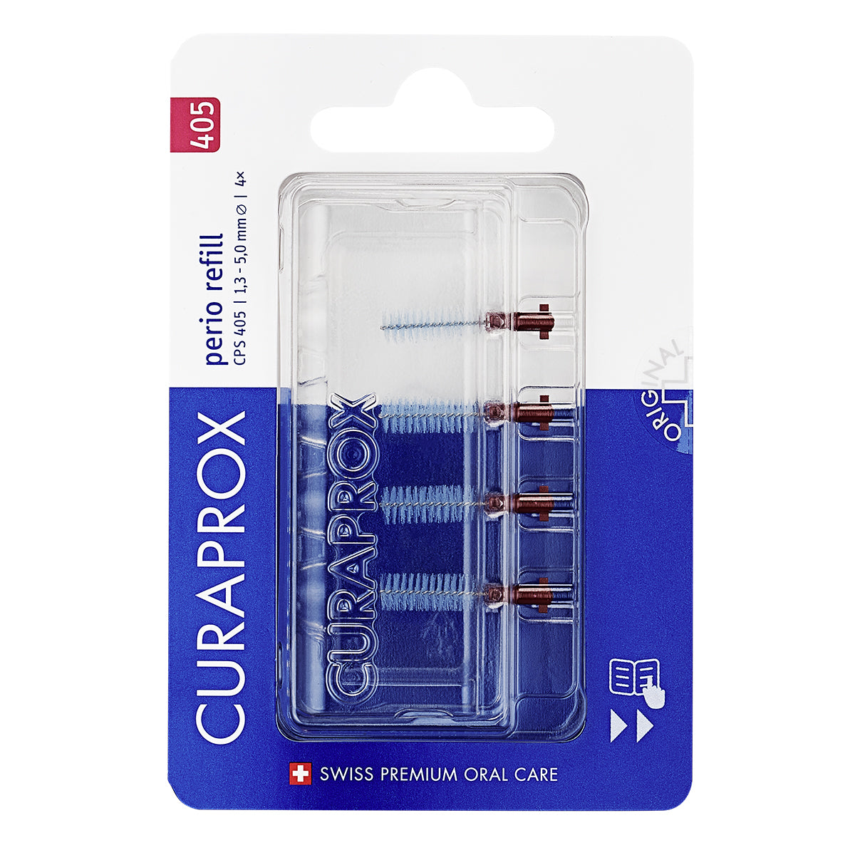 Curaprox CPS 405 Perio refill Cherry Pink verpakking met 4 interdentale ragers
