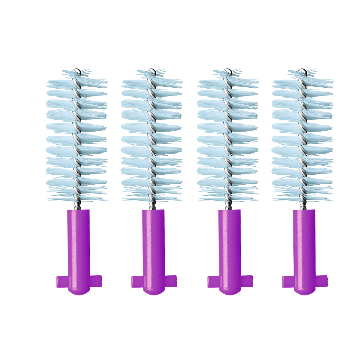 Curaprox CPS 406 Perio refill Fuchsia vier ragers met paarse steel op rij