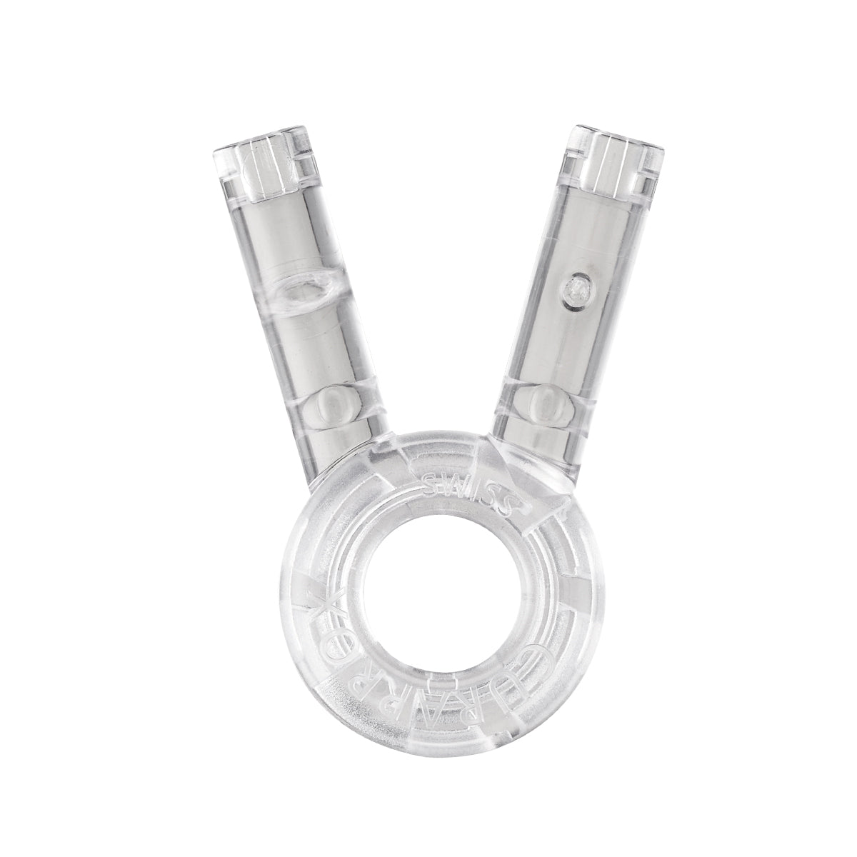 Curaprox UHS 425 Duo ragerhouder doorzichtig met twee steelopeningen detail
