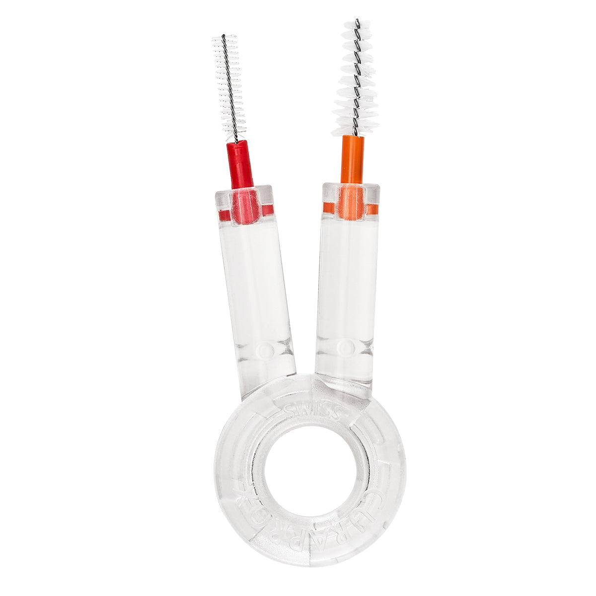 Curaprox UHS 425 Duo ragerhouder met rode en oranje ragers