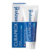 Curaprox Enzycal 950 tandpasta tube naast verpakkingsdoos