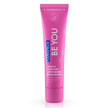 Curaprox BE YOU tandpasta watermeloen roze tube met dop rechtop