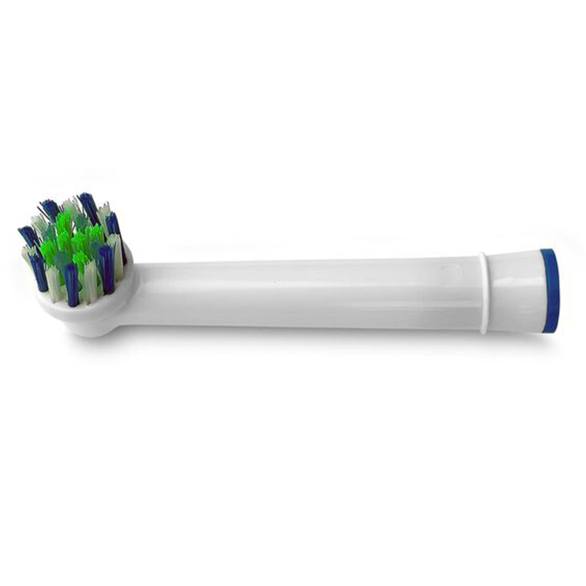 Brush-it opzetborstel met groen-blauwe haren, close-up zijaanzicht