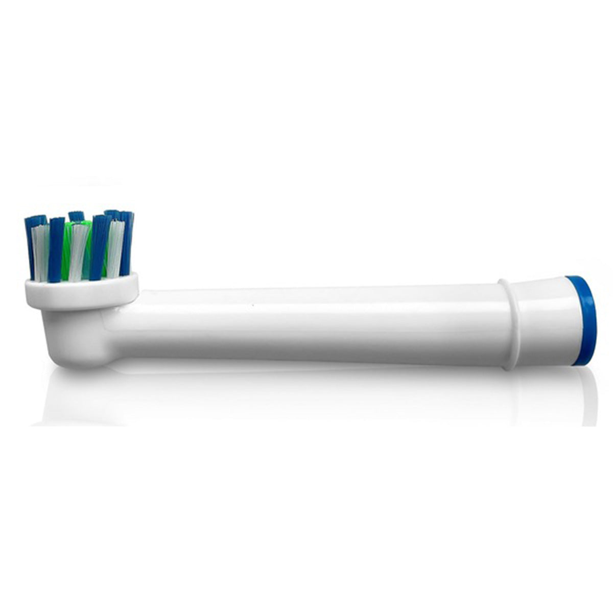 Brush-it opzetborstel met blauw-witte borstelharen en witte steel
