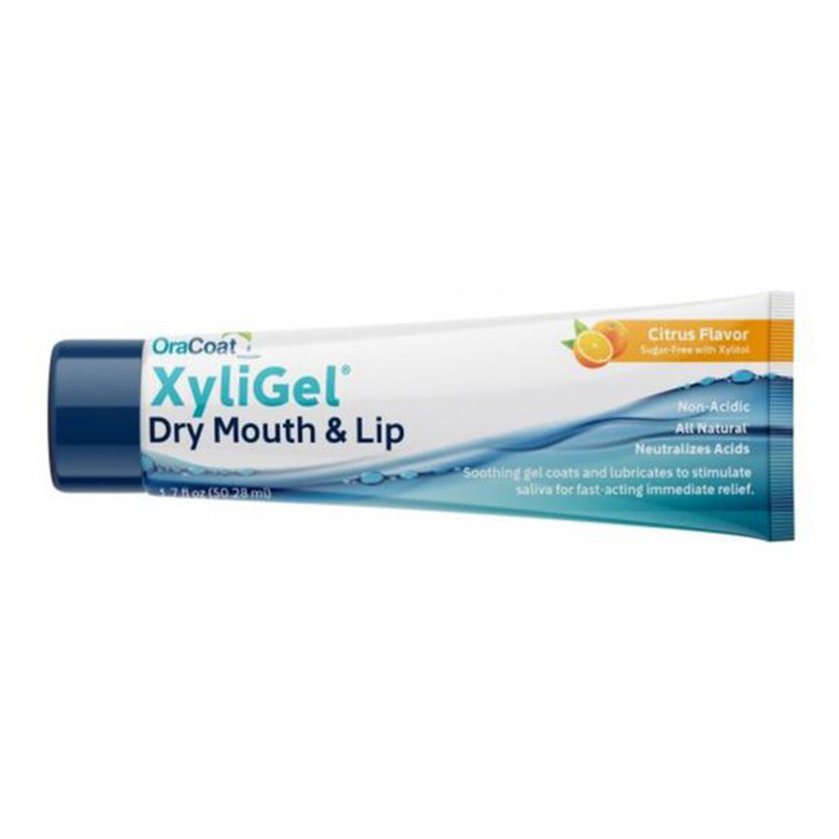OraCoat XyliGel Droge mond & lip gel tube met citrussmaak verpakking