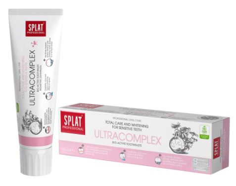 Splat tandpasta Professional Ultracomplex tube en verpakking naast elkaar