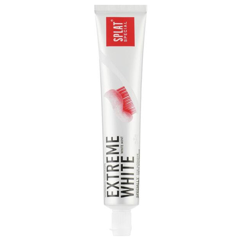 Splat tandpasta Special Extreme White witte tube met rode tandenborstel afbeelding