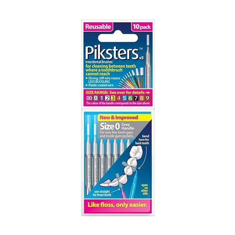 Piksters ragers Size 0 silver verpakking met 10 stuks en gebruiksinstructies