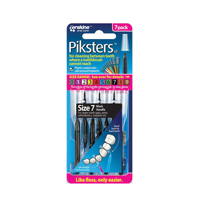 Piksters ragers Size 7 zwart verpakking 7pack met interdentale ragers