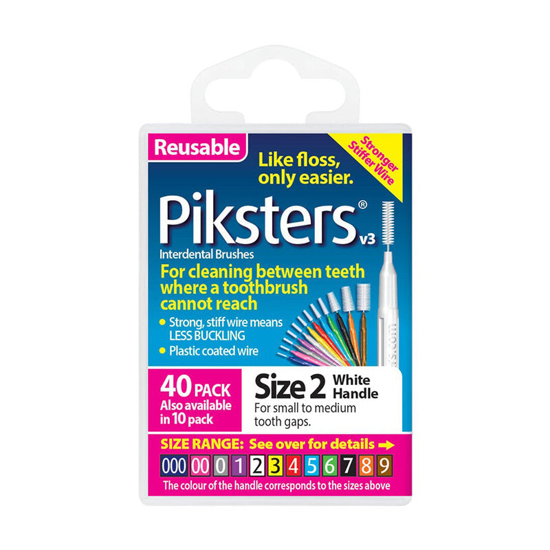 Piksters ragers Size 2 wit, verpakking 40 stuks interdentale ragers