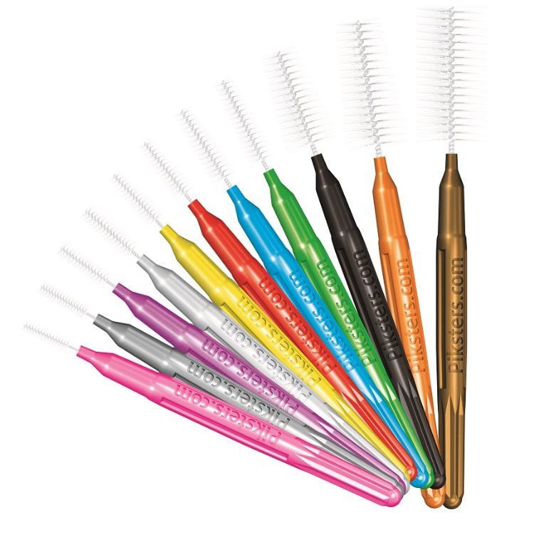 Piksters ragers Size 3 geel in diverse kleuren op een rij gefotografeerd