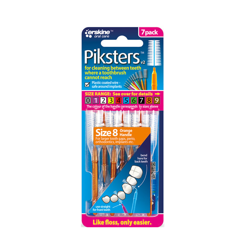 Piksters ragers recht size 8 oranje verpakking met 7 stuks