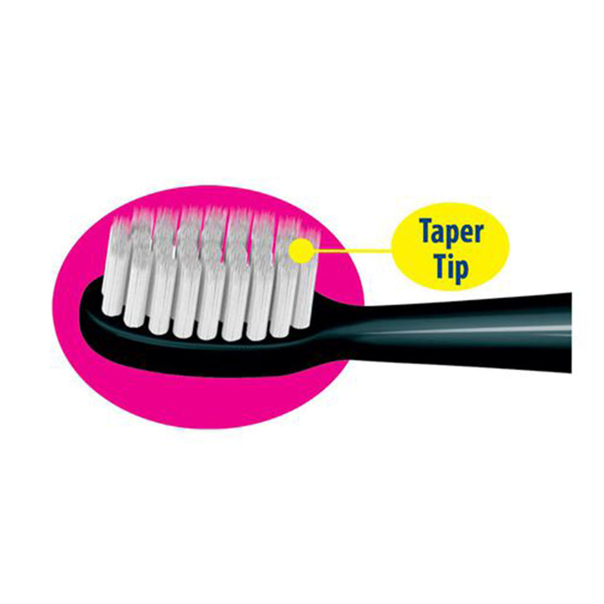 Piksters Curvie Gentle tandenborstel detailopname geslepen borstelharen met taper tip