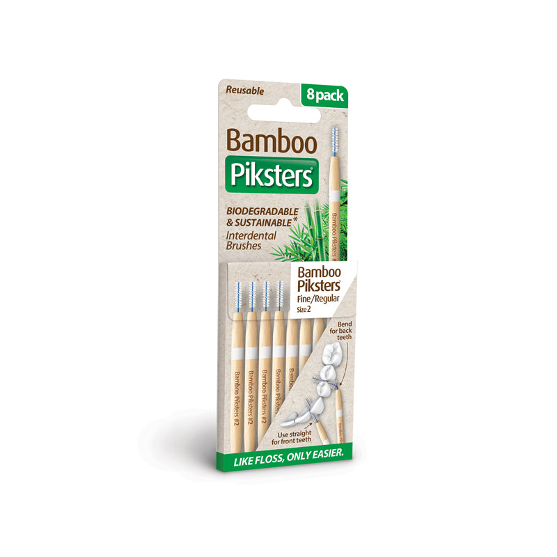 Piksters Bamboo ragers Size 2 Fijn/Regular verpakking met 8 stuks wit