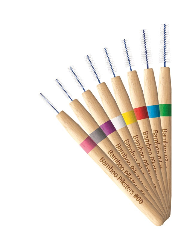 Piksters Bamboo Piksters ragers met houten handvat in verschillende kleuren gerangschikt