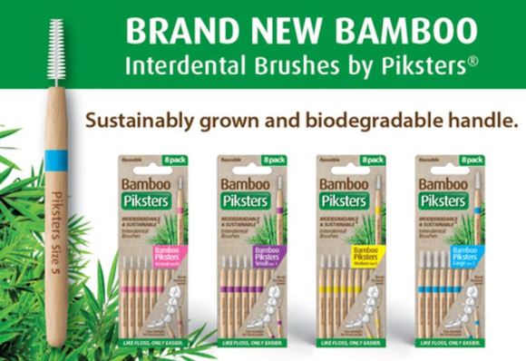 Piksters Bamboo ragers Size 5 Large, verpakkingen naast houten handvat met bamboetak