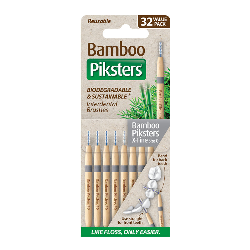 Bamboo Piksters ragers Size 0 X-Fijn verpakking met 32 stuks en gebruiksinstructie