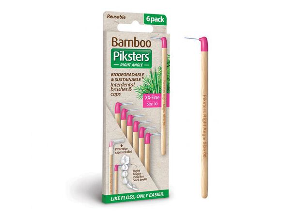 Bamboo Piksters ragers hoek Size 00 XX-Fijn roze verpakking met 6 stuks