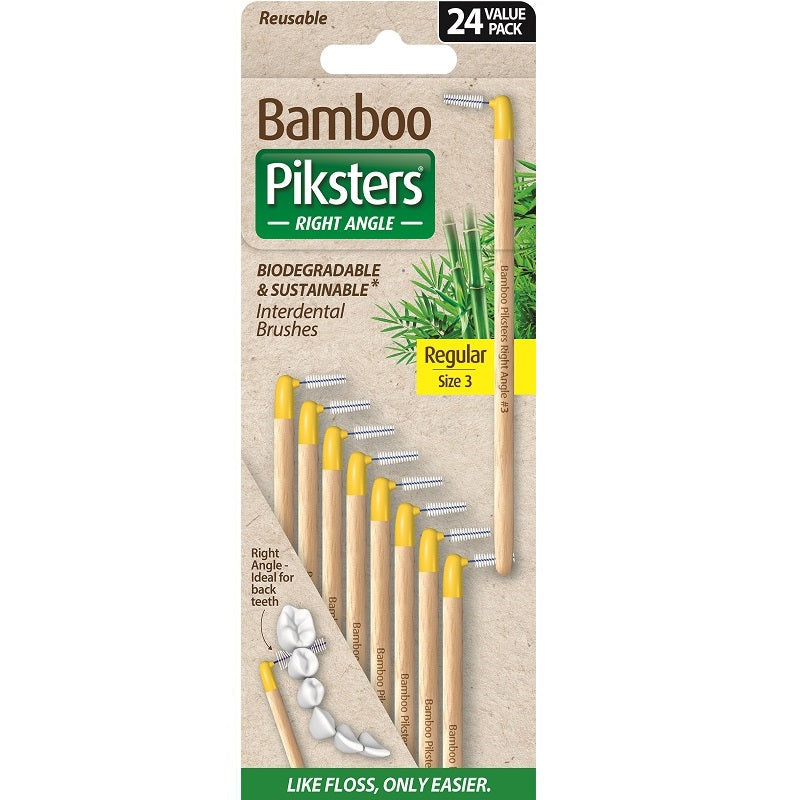 Piksters Bamboo ragers Size 3 Regular verpakking met 24 gele hoekragers