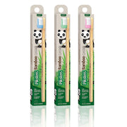 Piksters Bamboo Classic tandenborstels soft in drie verpakkingen met panda