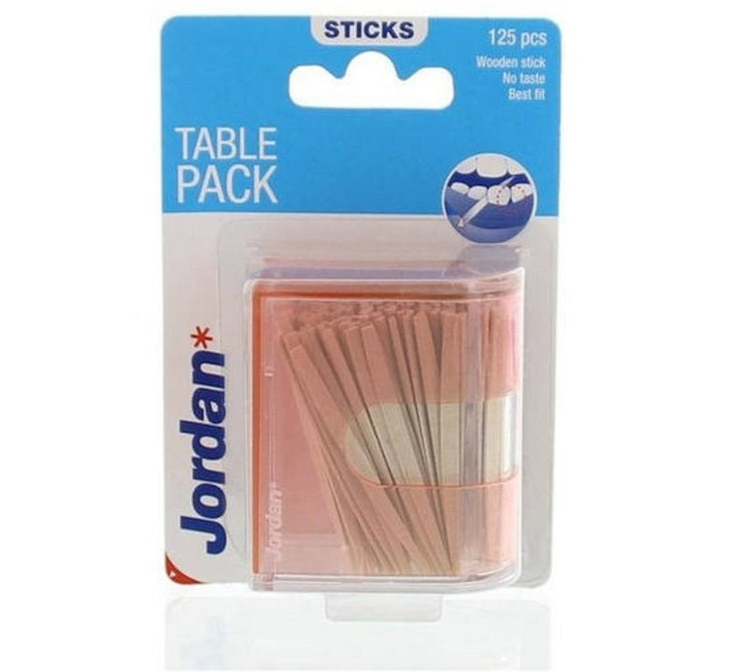 Jordan Table pack tandenstokers verpakking met doorzichtig doosje houten stokjes