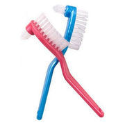 Jordan Prothese tandenborstel in roze en blauw met dubbele kop