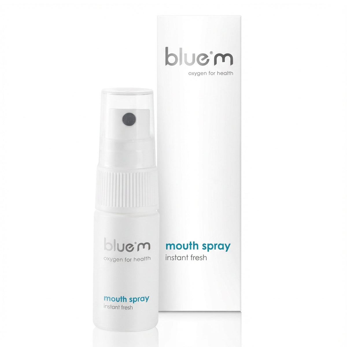 Bluem mondspray instant fresh flesje met verpakking ernaast
