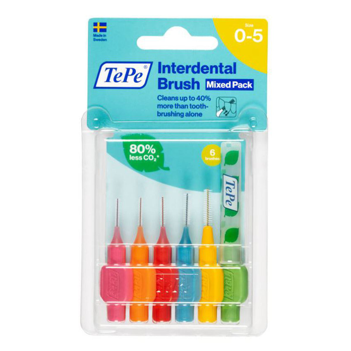 TePe Interdentale ragers Assorti verpakking met zes gekleurde ragers maat 0-5