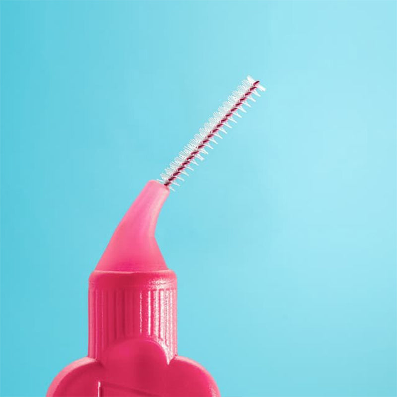TePe Interdentale ragers Original roze 0,4mm close-up van de rager kop