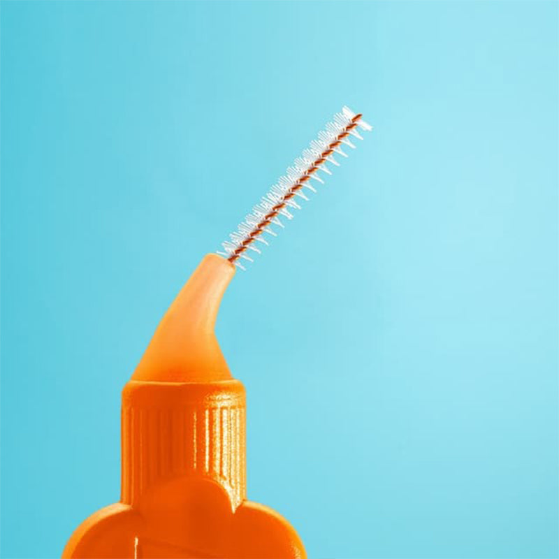 TePe Interdentale ragers Original oranje 0,45mm detailopname van de rager kop