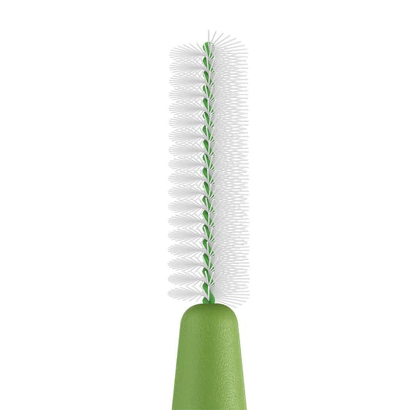 TePe Interdentale ragers Original groen 0,8mm detailopname van de borstelkop