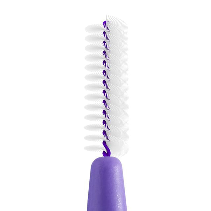 TePe Interdentale ragers Original lila 1,1mm detailopname van de borstelkop