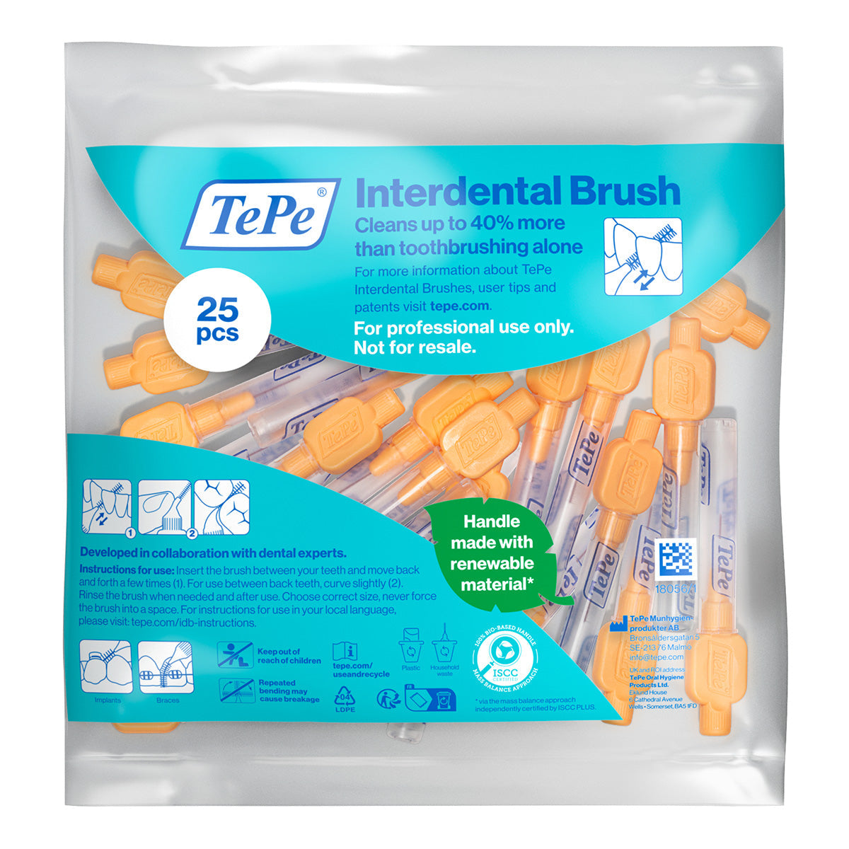 TePe Interdentale ragers X-soft oranje 0,45mm zak met 25 stuks