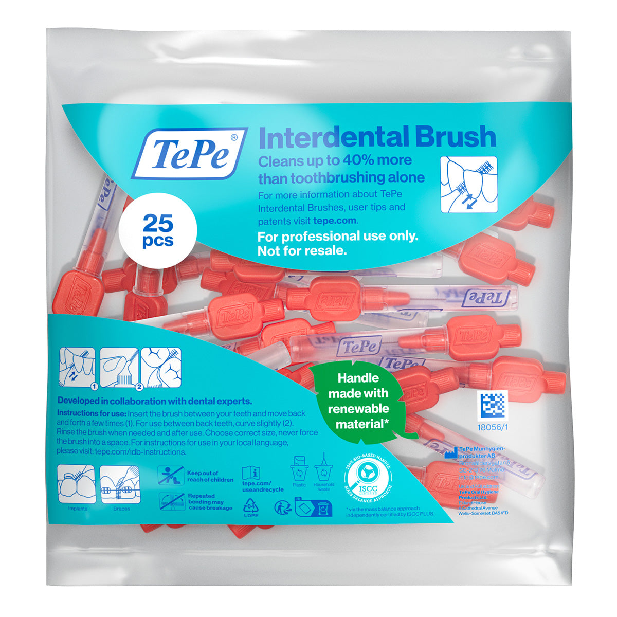 TePe Interdentale ragers X-soft rood 0,5mm verpakking met 25 stuks in zak