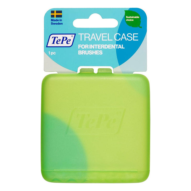 TePe Travelcase voor interdentale ragers, groen doosje in verpakking