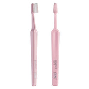 TePe Tandenborstel Select Compact Soft roze, voor- en achterkant naast elkaar