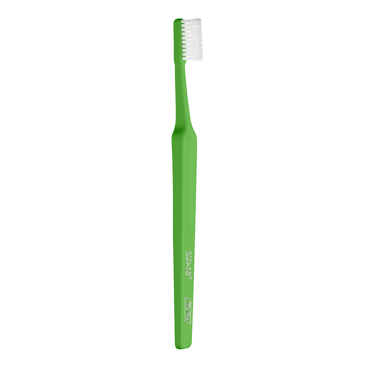 TePe Implant/Orthodontie tandenborstel groen met witte haren, volledige lengte in beeld