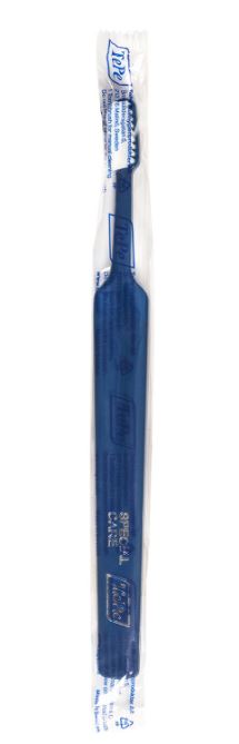 TePe Special Care Compact tandenborstel in verpakking, blauw handvat