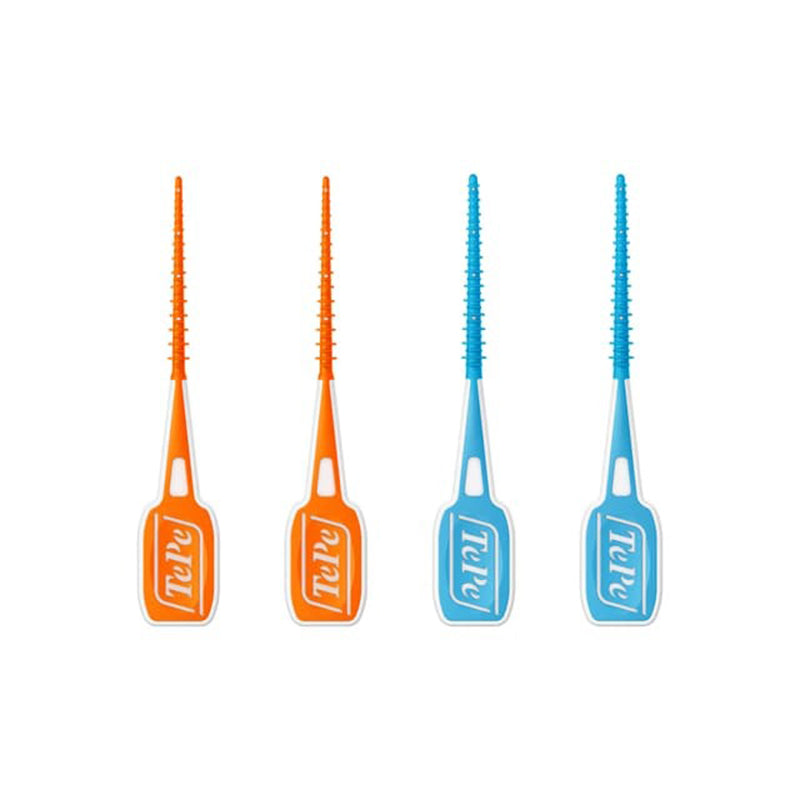 TePe Orthodontic kit met vier interdentale ragers in oranje en blauw