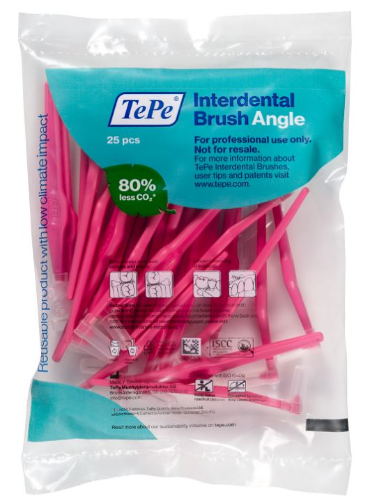 TePe Angle interdentale ragers roze, verpakking met 25 stuks in zak
