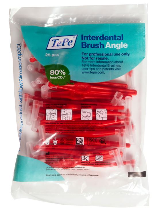 TePe Angle interdentale ragers rood, verpakking met 25 stuks in zak
