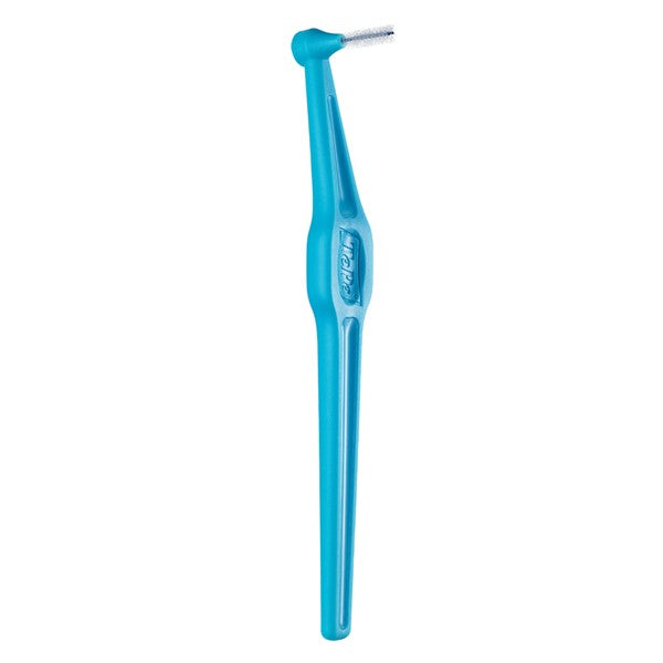 TePe Angle interdentale rager blauw 0,6mm met gehoekte kop op witte achtergrond