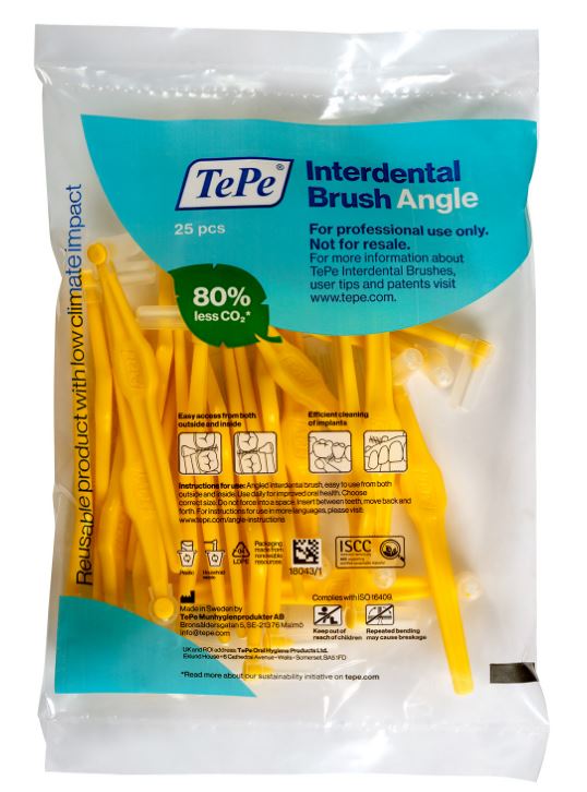 TePe Angle interdentale ragers geel verpakking met 25 stuks