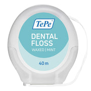 Tepe Dental Floss Waxed Mint verpakking met houder, 40 meter tandzijde