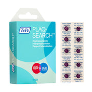 TePe Plaqsearch plakverklikker tabletten, verpakking en strip met 10 tabletten