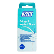 TePe Bridge & Implant Floss verpakking, turquoise doosje met 30 stuks floszijde